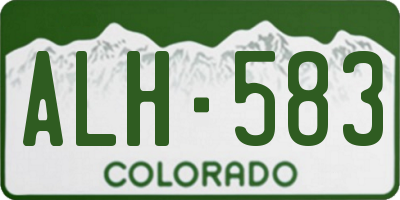 CO license plate ALH583