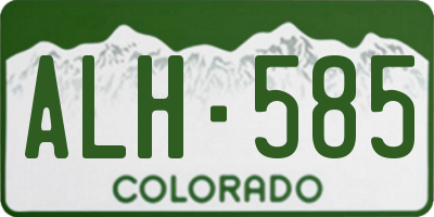 CO license plate ALH585