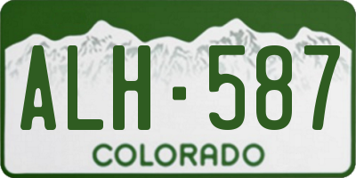 CO license plate ALH587