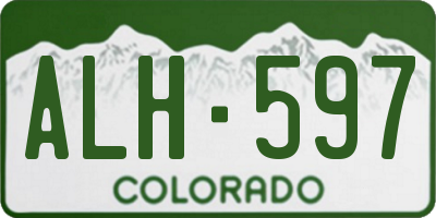 CO license plate ALH597
