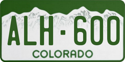 CO license plate ALH600