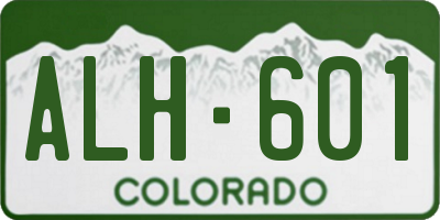 CO license plate ALH601