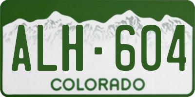 CO license plate ALH604