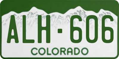 CO license plate ALH606