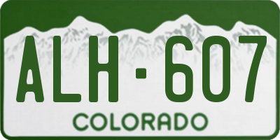 CO license plate ALH607