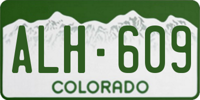 CO license plate ALH609