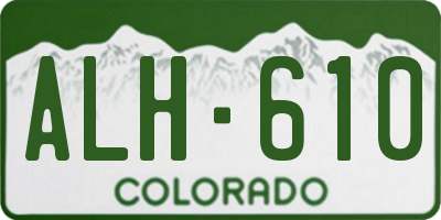 CO license plate ALH610