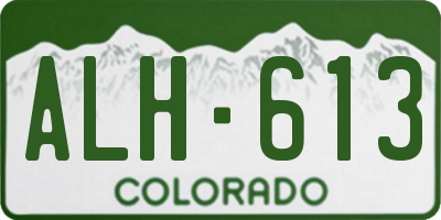 CO license plate ALH613