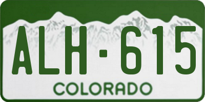 CO license plate ALH615