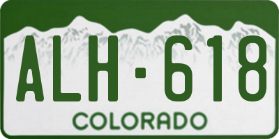 CO license plate ALH618