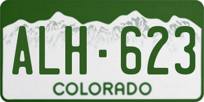 CO license plate ALH623