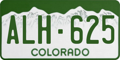 CO license plate ALH625