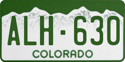 CO license plate ALH630