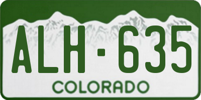 CO license plate ALH635