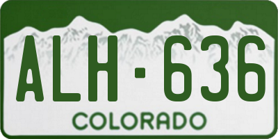 CO license plate ALH636