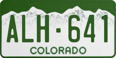 CO license plate ALH641
