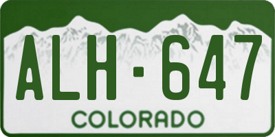 CO license plate ALH647