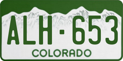 CO license plate ALH653
