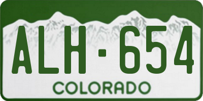 CO license plate ALH654