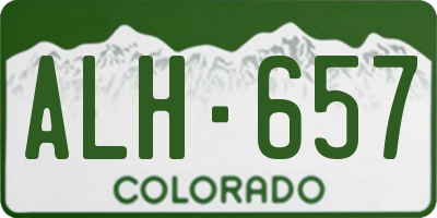 CO license plate ALH657