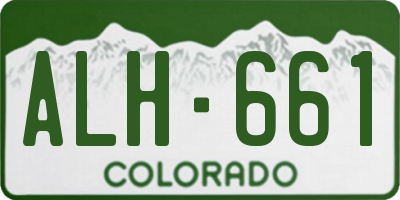 CO license plate ALH661