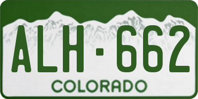 CO license plate ALH662