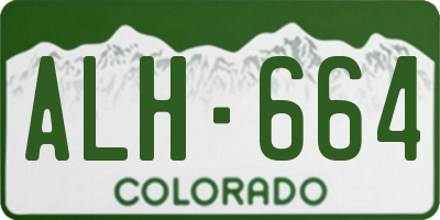 CO license plate ALH664