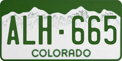 CO license plate ALH665