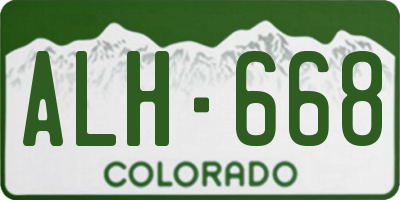 CO license plate ALH668