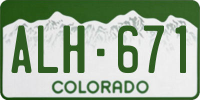 CO license plate ALH671