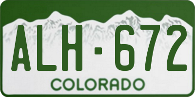 CO license plate ALH672