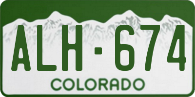 CO license plate ALH674