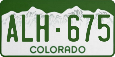 CO license plate ALH675