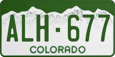 CO license plate ALH677
