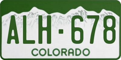 CO license plate ALH678