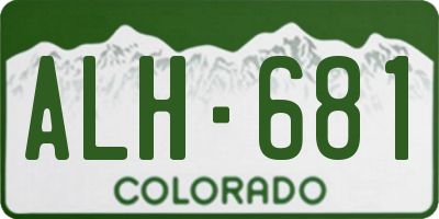 CO license plate ALH681