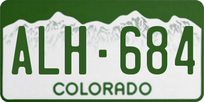 CO license plate ALH684