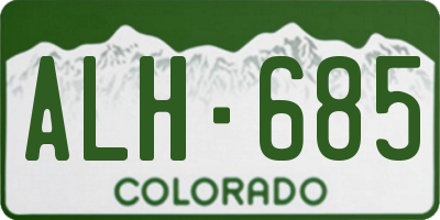 CO license plate ALH685
