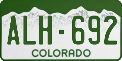 CO license plate ALH692
