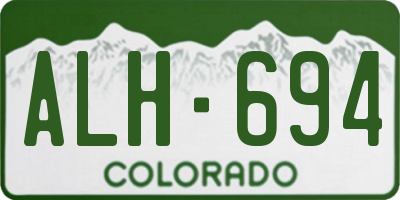 CO license plate ALH694