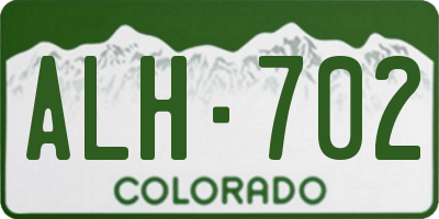 CO license plate ALH702