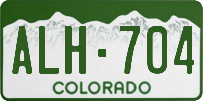 CO license plate ALH704