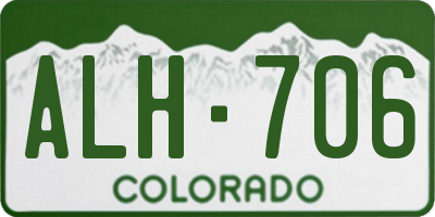 CO license plate ALH706