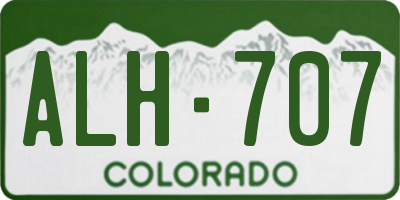 CO license plate ALH707