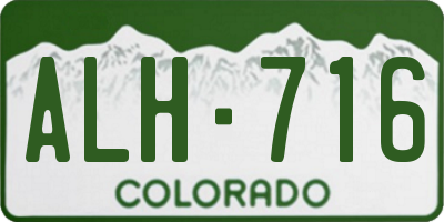 CO license plate ALH716