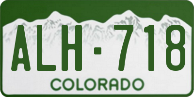 CO license plate ALH718