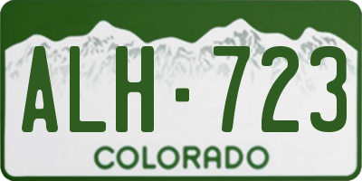 CO license plate ALH723