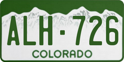 CO license plate ALH726