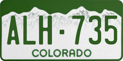 CO license plate ALH735