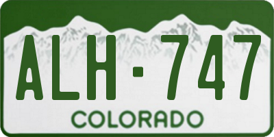 CO license plate ALH747